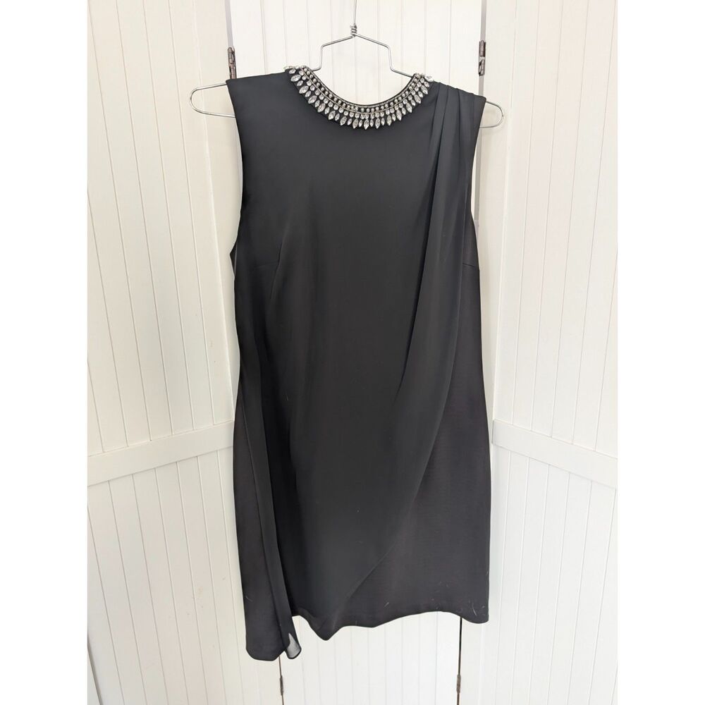Hailey Logan Adrianna Papell Black Dress 14 Beaded Neck Cocktail Formal
